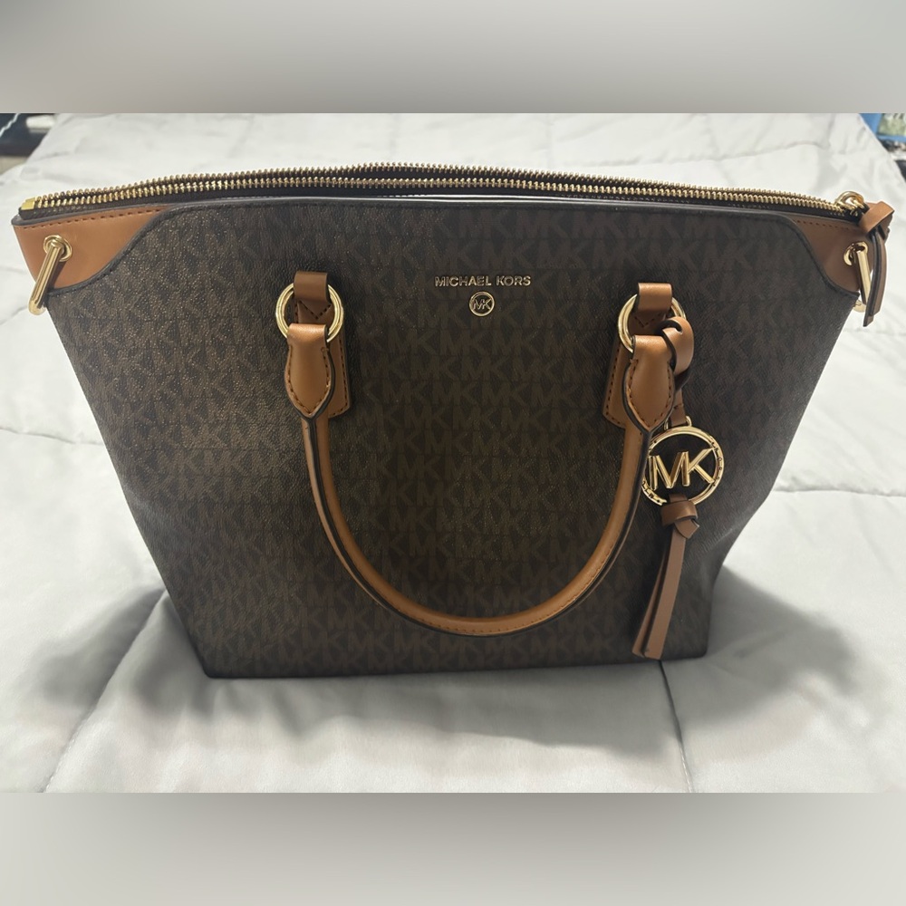Michael Kors Brown Shoulder Bag with Signature Monogram